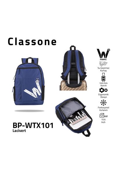 Classone سلسلة WTXpro لجهاز Macbook مقاس 15.6 بوصة - كمبيوتر محمول، كمبيوتر محمول، حقيبة باللون الأزرق الداكن
