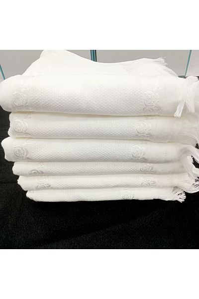 AYHOME 6 Pieces White Velvet Soft Towel Set - 50x90 Face Towel
