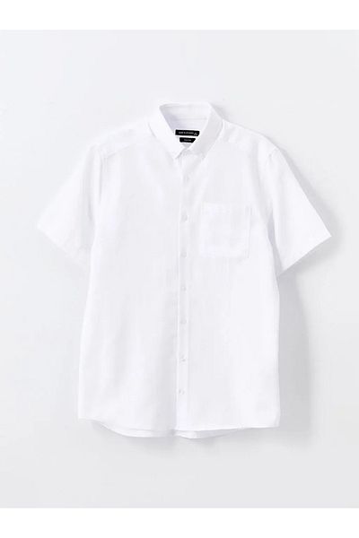 LC Waikiki Lcwaikiki Formal Buxe White Slim Fit Short Sleeve Shirts for Men