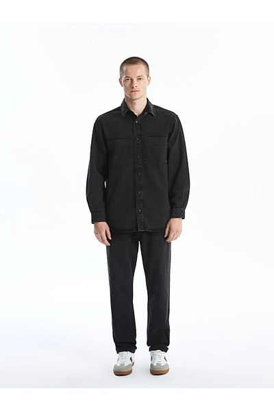 LC Waikiki Lcw Jeans - Black, Rodeo Regular Fit, Men's Long Sleeve Shirt