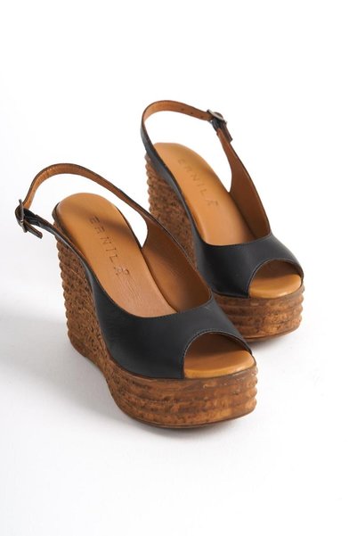 ERNİLA Sandale Ernila Shoes din piele naturală cu toc pană