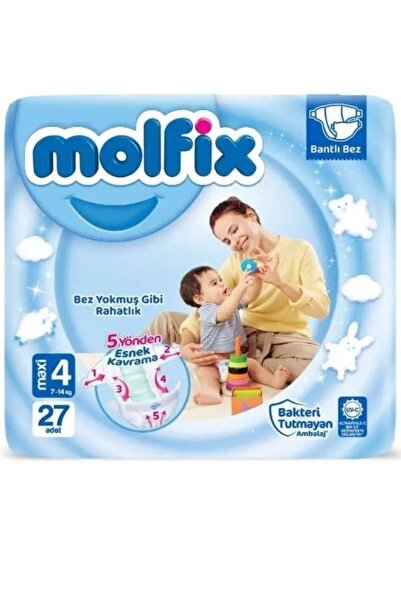 Molfix Bebek Bezi 4 Beden Maxi 7-14 Kg 27 Adet
