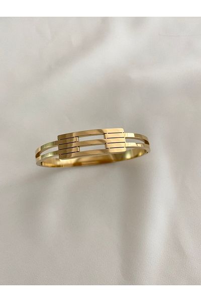 TuğbaYılmazAksesuar Classic Rib Steel Handcuff Bracelet