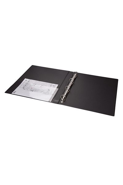 2K A4 PVC 4 Ring Student and Office Type Document Presentation Folder with Inner Pocket 27x32 Cm (200 Sheets)