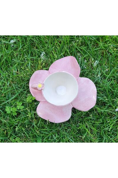 senseoftouch Çiçek türk kahve fincanı el yapımı seramik