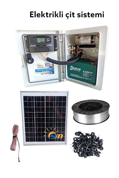 YÜZÜAK ÇİTMAK Elektrikli Çit Güneş Panelli Sistemi Paket ( Yabani Havyan Domu...