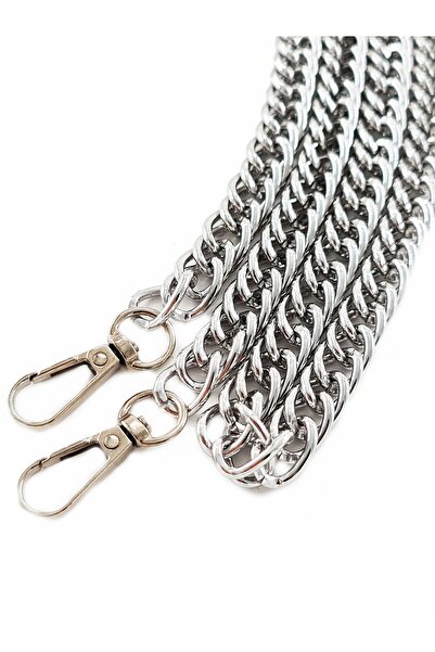 ÜNSALAN HOBİ سلسلة حقيبة مزدوجة مقاومة للتشوه لون فضي 120 سم سلسلة حقيبة مضفر...