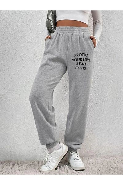 npLStore Γυναικεία φούτερ Jogger - Άνετα ρούχα, εμπριμέ, ελαστικό πόδι