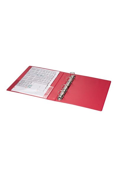 2K A5 Small Size PVC 4 Ringed Student and Office Type Document Presentation Folder with Inner Pocket 19,5x23 Cm (200 SHEETS)