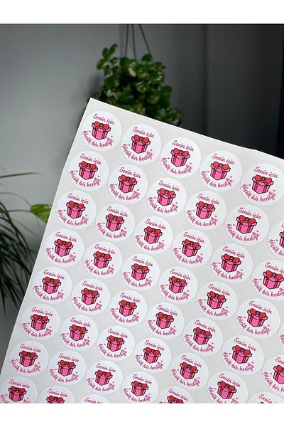 Hayal.kirtasiyesi A small gift sticker 3 cm 63 pieces small business sticker, gift sticker, adhesive sticker
