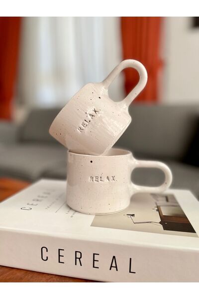 terraco ceramic Handmade ceramic mug with lettering Relax