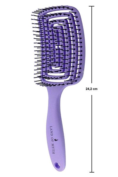 LAND OF MYTH Lom1273 Three-Dimensional Flexible Hair Lightening and Combing Brush, Flexible Pro Brush (lilac)