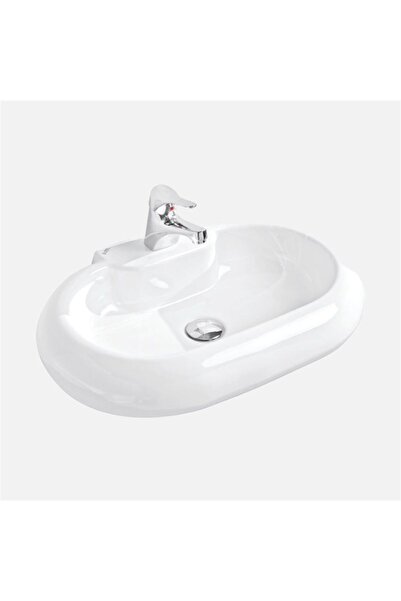 GÜRAL VİT Güral Vit Oval Lavabo Beyaz Mobilya Üstü 39,5 Cm X 61,5 Cm