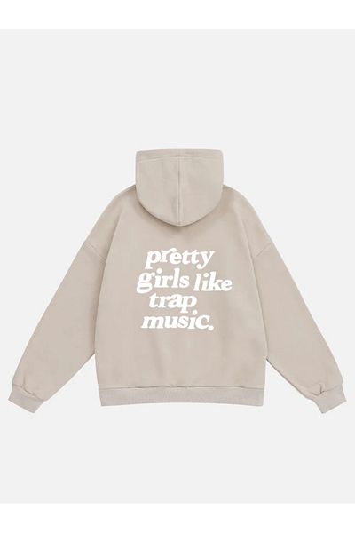 Mad&Calf Pretty Girls Like Trap Music - Γυναικεία φούτερ με στάμπα Oversize Hood Fleece