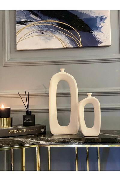 AstreHome Original Design Ceramic Decorative 2-Piece Vase Set
