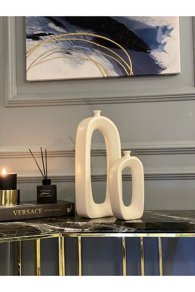 AstreHome Original Design Ceramic Decorative 2-Piece Vase Set