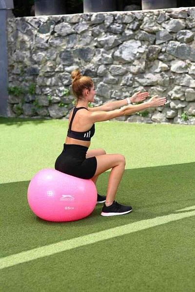 Slazenger كرة الجمباز 65 سم كرة بيلاتيس فوشيا