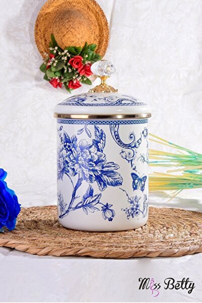 Miss Betty Enamel 3-Piece Jar Set Blue Life