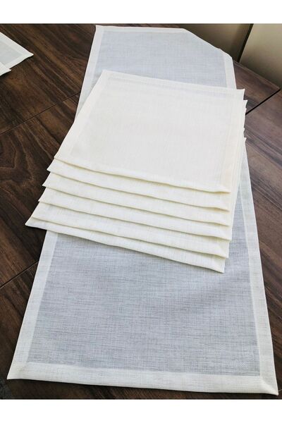 İpekce kanavice 6 Kişilik Işlemelik Amerikan Servis Takımı