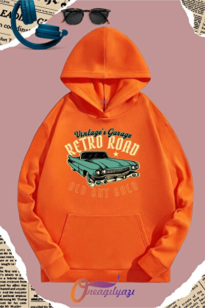 oneagılyazı Unisex Vintage Garaje Printed Sweatshirt