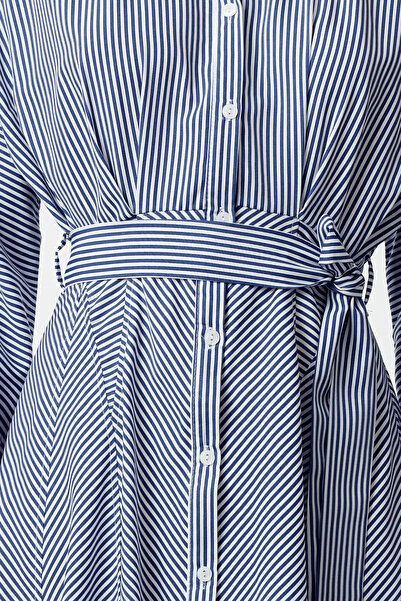 Trendyol Collection Midi Belted Striped Shirt Dress - TWOAW25EL00470