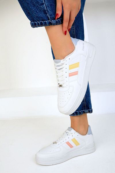 SOHO White-Powder-Yellow Unisex Sneaker 17105