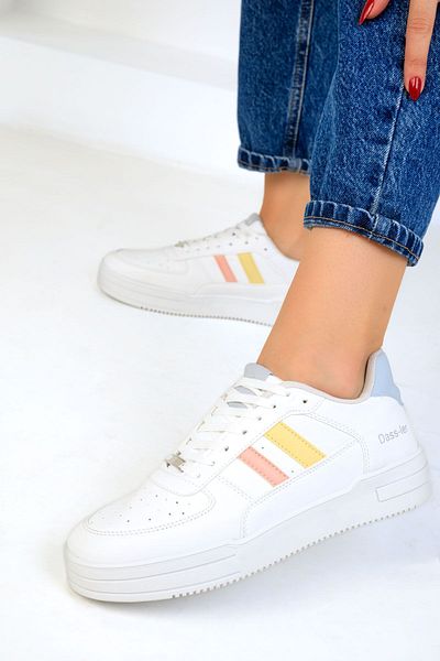 SOHO White-Powder-Yellow Unisex Sneaker 17105