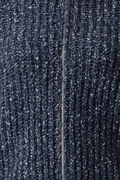 Trendyol Collection Blue Gradient Zippered Cotton Knitwear Cardigan Twoaw25Hi00213