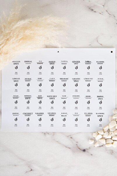 DNS HOME طقم مرطبان توابل زجاجي مسطح خشبي مكون من 10 قطع مع أغطية وملعقة وحامل دوار وجرة تخزين الملصقات