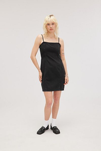 Monki Mon 123724500224 Black Denim Dress
