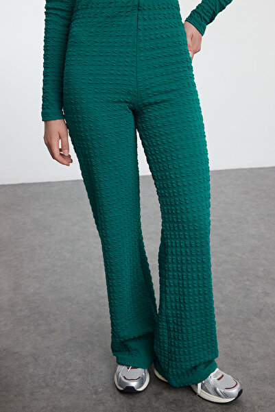 Trendyol Collection Flexible textured Emerald Green Long SleeVe Suit - Fitting on the Body, TWOAW25AU00106