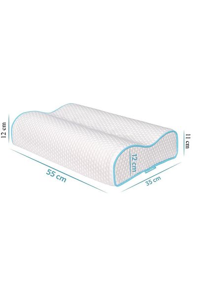 Viscofoam Double Sided High Neck Support Orthopedic Pillow Visco Pillow - 55x35x12-11cm