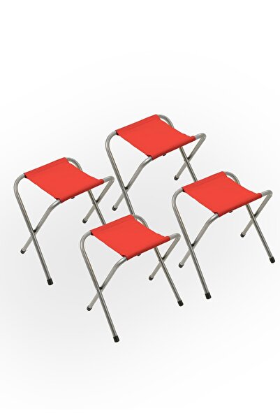 Exent Kırmızı Katlanır Balıkçı taburesi, kamp taburesi, piknik taburesi, Kamp Sandalyesi-Kırmızı-**4 ADET