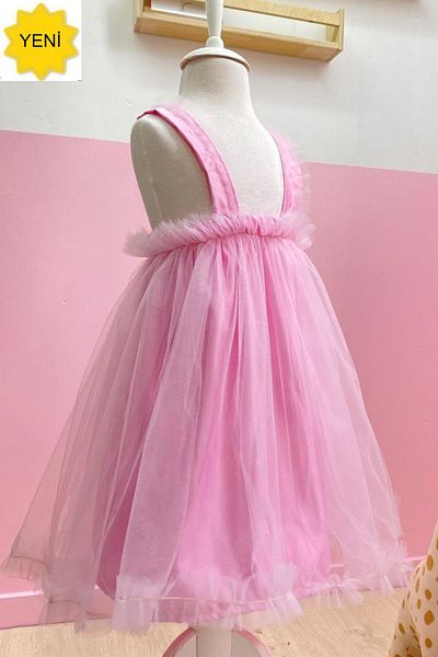 meqlife Seker Pink Girl's Party Dress - Birthday Outfit