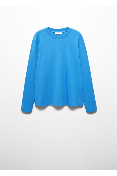 MANGO Woman Βαμβακερό μπλουζάκι Premium