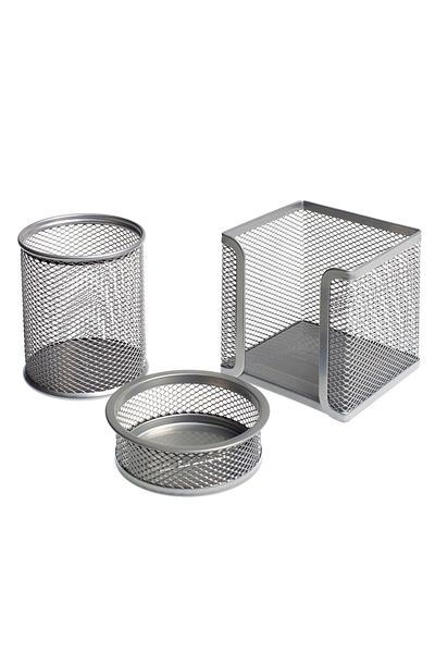 Bigpoint Silver Perforated Metal Set of 3