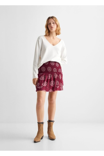 Mango Teen Burgundy Skirt for Kids
