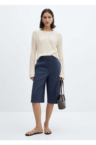 MANGO Woman Perforated Sweater with Bell Sleeves