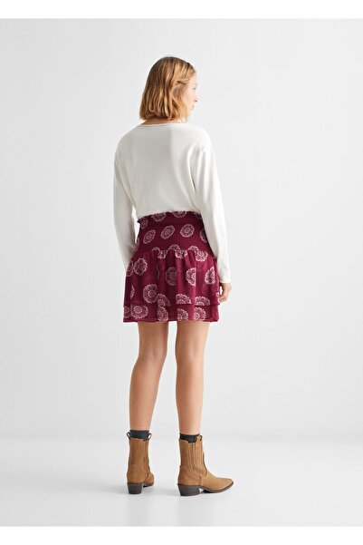 Mango Teen Desenli Fırfırlı Etek