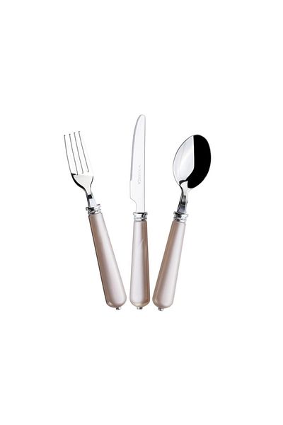 Karaca Maze Cream 18 Piece Fork Spoon Knife Set for 6 Persons