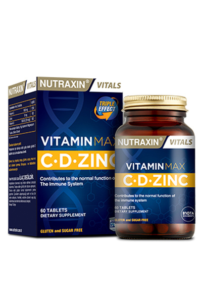 Nutraxin Vitamin Max C + D Zinc 60 Tablet ( TEKLİDİR )