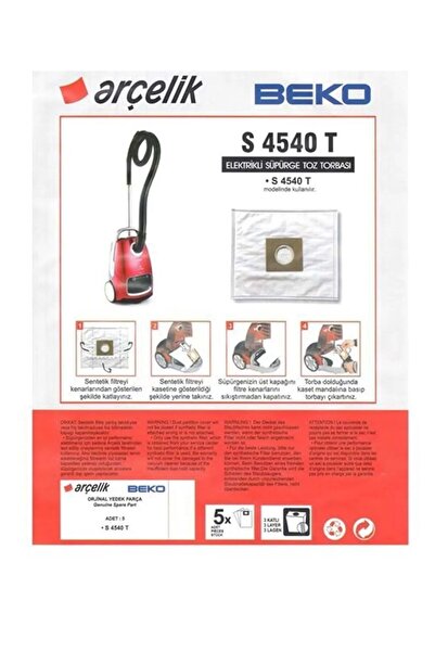 optream 5 قطع من قماش كيس الغبار المكنسة الكهربائية المتوافق مع Arçelik S 4540 T