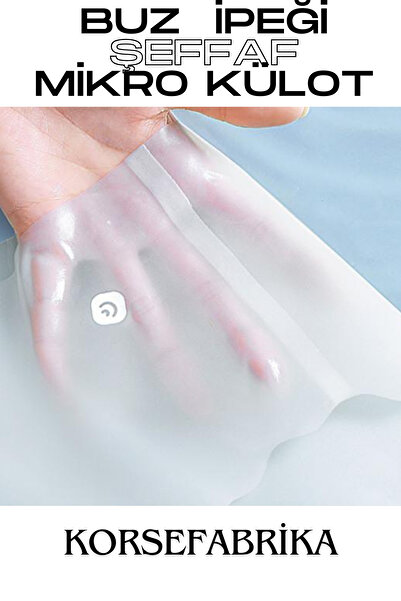 KORSEFABRİKA Pachet de 3 chiloți ultra subțiri din mătase de gheață - alb, roz, gri, tăiați cu laser, transparent fără sudură