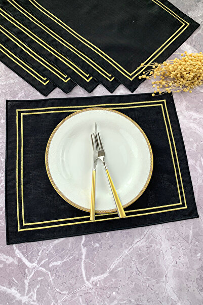 WEARE2 34x44cm Σετ 6 τεμαχίων Μαύρο με χρυσό γκλίτερ - Ορθογώνιο αμερικάνικο ...