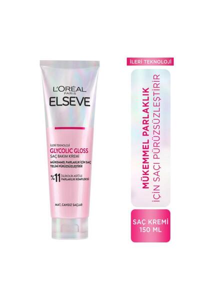 L'Oreal Paris L'Oréal Paris Elseve Glycolic Gloss Mükemmel Parlaklık için Pürüzsüzleştirici Saç Kremi 150ml