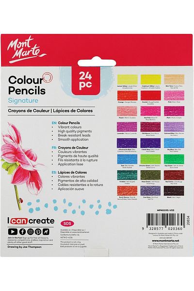 Mont Marte Set of 24 Colorful MM Pen Signature