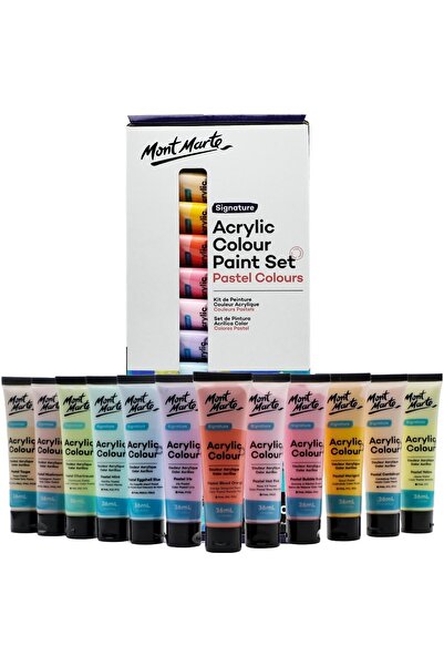 Mont Marte MM Akrilik Renkli Pastel Boya Seti 12 x 36ml- Signature