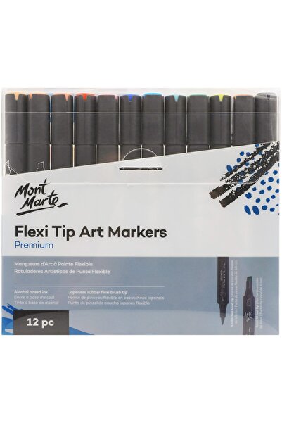 Mont Marte MM Premium Flexi Tip Art Marker - 12'li