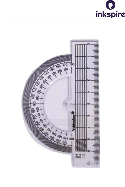 inkspire 30 cm Pergel Miter Protractor - Transparent Drawing Set, Student Ruler