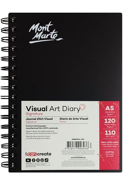 Mont Marte MM Art Diary - A5, 120 Pages, 110gr Signature Series